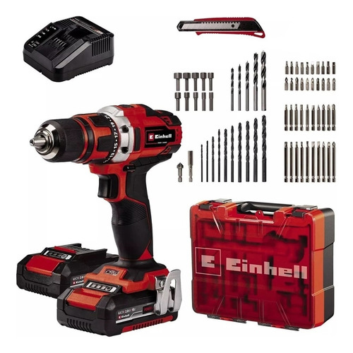 Taladro Inalámbrico Einhell Te-cd 18/40 Li-i +maletín+64 Acc Color Rojo/Negro Frecuencia 50 Hz