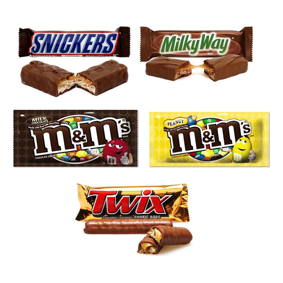 Combo X 12 Chocolatinas Surtidas Snickers, Twix, M&m, Milky