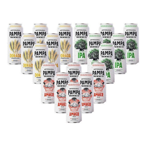 Cerveza Pampa 473cc Pack X 18 Latas Ipa/dorad Pampeana/amber