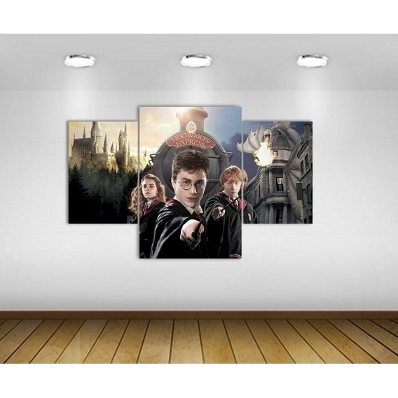 Murales En Madera Harry Potter  Tripticos, Medida De 72 X 45