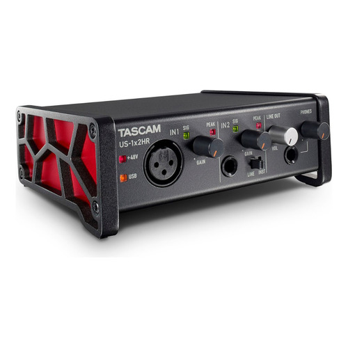 Interfaz De Audio Tascam Us-1x2hr Desktop Usb Tipo C Color Negro y Rojo