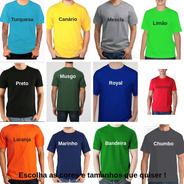 20 Camisetas Pv Malha Fria Coloridas Atacado P-m-g-gg