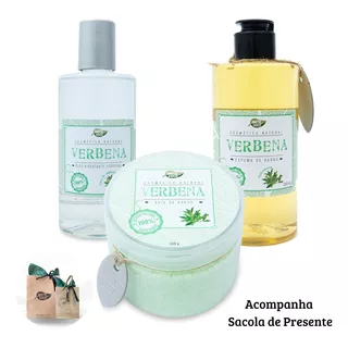 Kit Presente Banho Verbena Sais Espuma E Óleo Corporal 