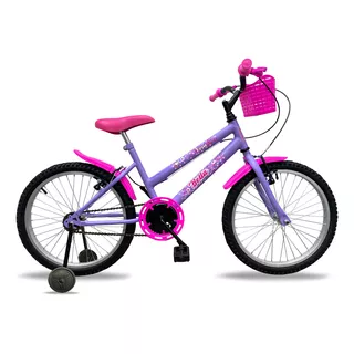 Bicicleta  De Passeio Infantil Rossi Bella Aro 20 1v Freios V-brakes Cor Violeta/rosa Com Rodas De Treinamento