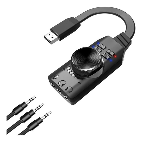 Tarjeta De Sonido Usb Externa Audio 7.1 Con Cable Gamer Pc