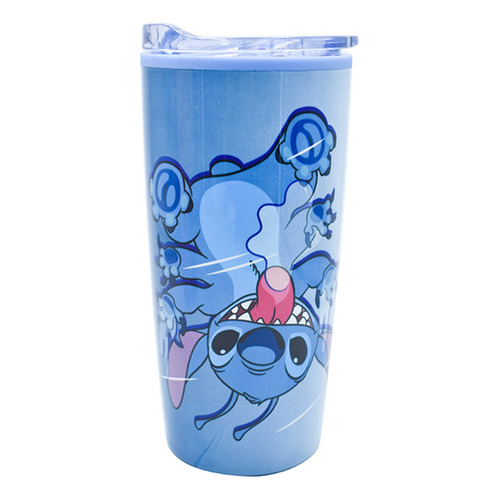 Termo Café Té Disney Stitch 450ml Recipiente Vaso Termico Color Azul