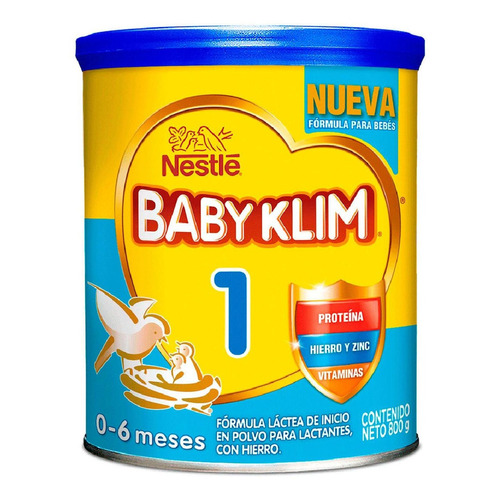 Leche de fórmula en polvo Nestlé Baby Klim 1 en lata de 1 de 800g - 0  a 6 meses