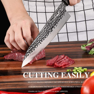 Famc?te 8 Inch Professional Japanese Chef Knife, 3 Layer 9cr