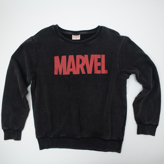 Poleron Hombre You Marvel Logo Color Negro