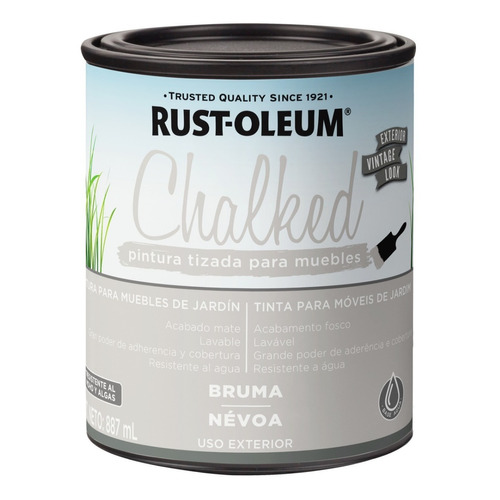 Pintura Tizada Exterior Chalked Muebles De Jardín Rust Oleum Color Bruma Mate