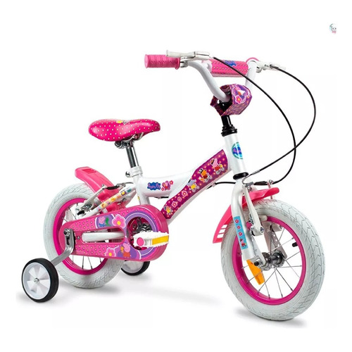 Bicicleta Rod 12 Peppa Pig Rueda Inflable Acero - Del Tomate Color Blanco