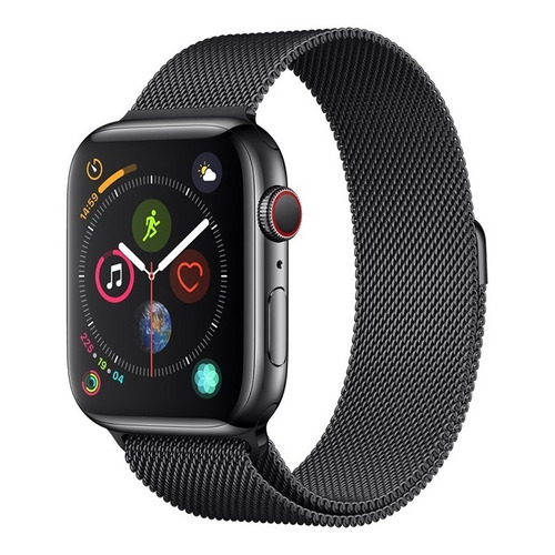 Extensible Correa Apple Watch Elegant + Cristal Templado Ancho 44 Mm Color Negro