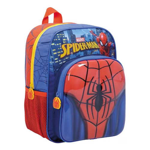 Mochila Infantil Espalda 12' Pulgadas Spiderman Wabro 11726 Color Azul y Rojo