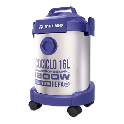 Aspiradora De tacho Yelmo Ecociclo 16L 16L  plateada y índigo 220V-240V 50Hz AS-3314