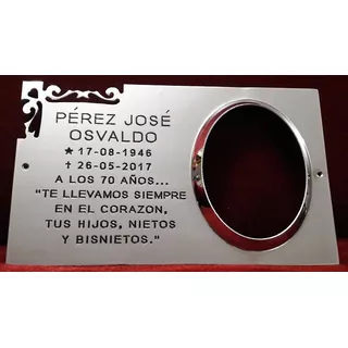 Placa Recordatoria Cementerio 25x15 Bronce Ang Calado Foto