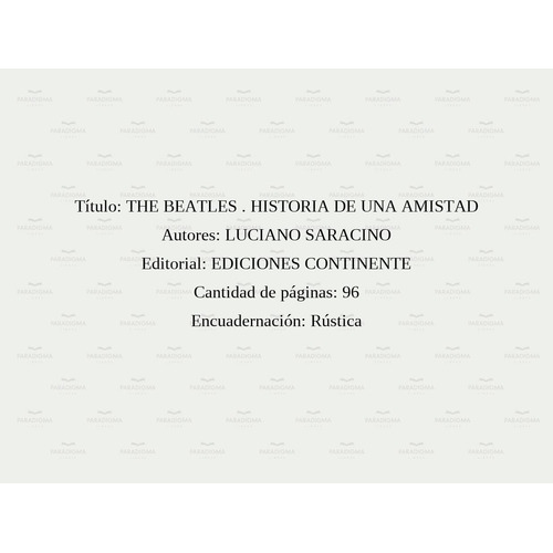 The Beatles . Historia De Una Amistad - Novela Gráfica