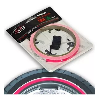 Adesivo Friso Fita De Roda Rosa Fluorescente Speed Style