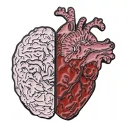 Pin Prendedor Doble Corazón Y Cerebro