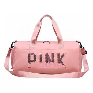 Mala Pink Academia Bolsa Feminina Fitness Transversal Casual Cor Rosa