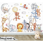 Vinilos Mural Infantil Animales Deco Gigantografia