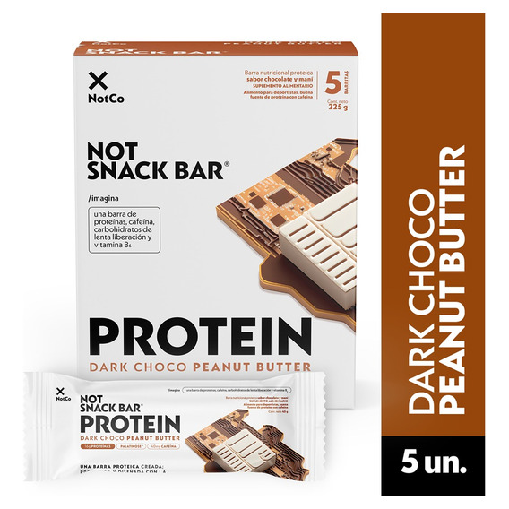 Barra De Proteína Notsnack Bar Choc Peanut Butter 5x45g