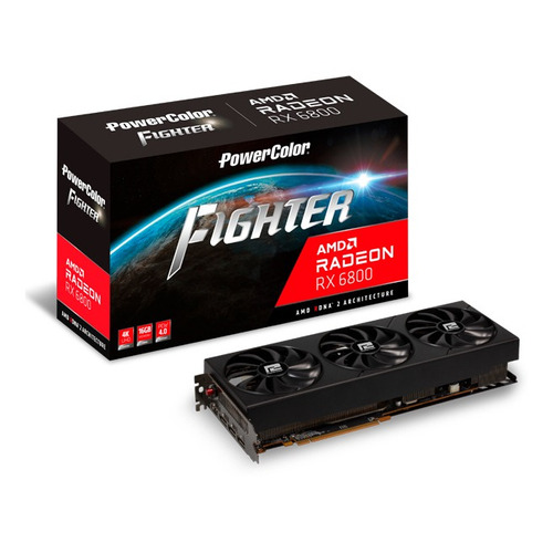 Placa de video AMD PowerColor  Fighter Radeon RX 6800 Series RX 6800 AXRX 6800 16GBD6-3DH/OC OC Edition 16GB