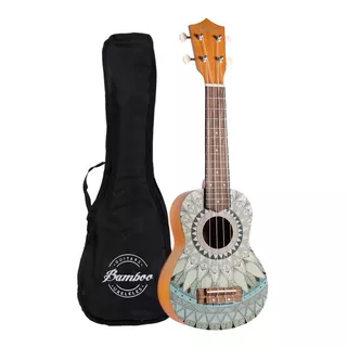 Ukelele Soprano Bamboo Con Diseño, Funda / Bu-21 Jade