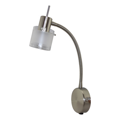 Aplique Cuba Cabecera Apto Led Gu10 Acero Y Vidrio Tecla
