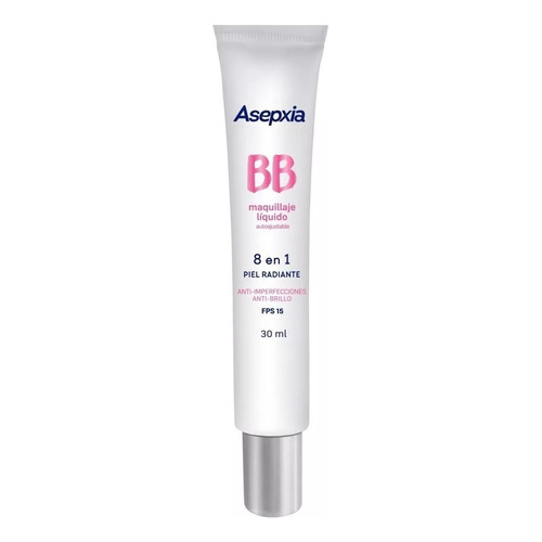 Base Maquillaje Asepxia Bb Líquido 8 En 1 Autoajustable 30 G