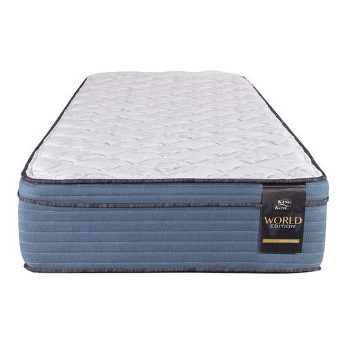 King Koil Comfort Aspen colchón de 1 1/2 plaza 100cm y 190cm color azul y gris