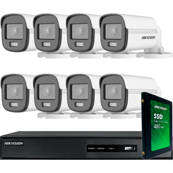 Kit Seguridad Hikvision 8 Camaras Vision Nocturna A Color !!