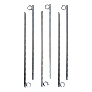 Estaca Para Barraca 40 Cm Aço 6 Mm Galvanizado 06 Unidades Cor Cinza