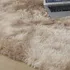 Alfombra Tapete Shaggy Peluda 150 X 200cm Pelo Alto Ancho 150 cm Color Beige Diseño de la tela Veteado Largo 200 cm