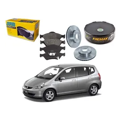  Kit Disco Pastilha Freio Dianteiro Fit 1.4 2003 A 2008