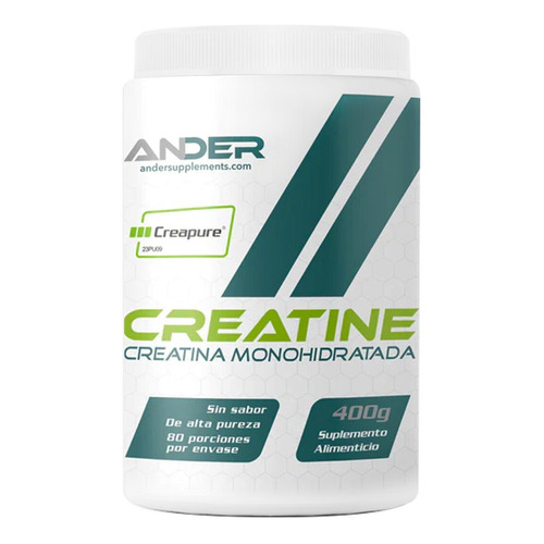 Creatina Monohidratada 100% Pura Formula Alemana 400gr Ander Sabor Sin Sabor