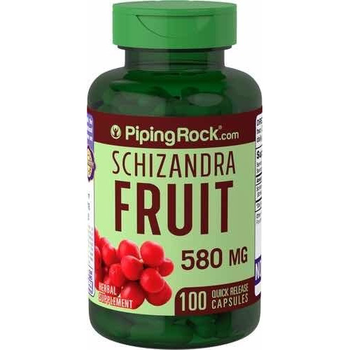 Schizandra Fruit 1160 Mg X 100 Cápsulas Piping Rock Sabor Neutro