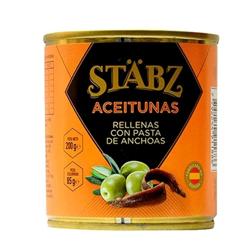 Aceitunas Con Pasta De Anchoas Stäbz 200 Gr. España