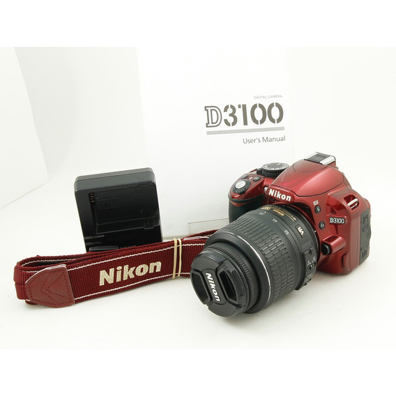  Nikon Kit D3100 +  Lente 18-55mm Vr Dslr Color  Rojo 