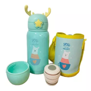 Vaso Termo Termico Infantil Acero Inoxidable Con Mochila