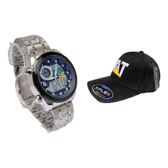 Combo Reloj De Pulsera Casual Analógico/digital + Gorra