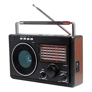 Rádio Retro Vintage Antigo Portátil Am Fm Sw Mp3 Usb Bater
