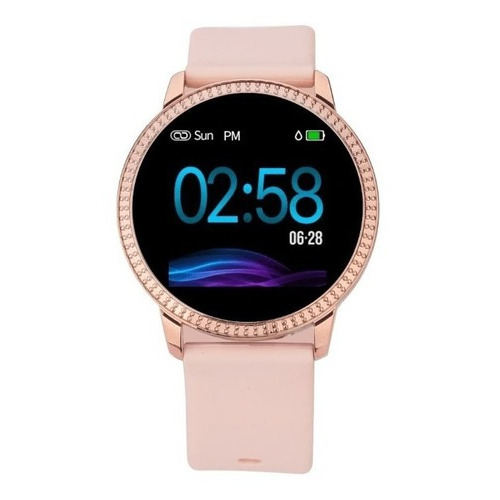 Smartwatch Dama Sync Ray Sr-sw21 Rosa Bluetooth Sensor Hr Color de la correa Negro