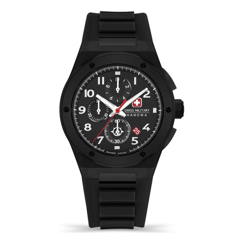 Reloj Swiss Military Smwgo2102030 Para Hombre Cronografo Color de la malla Negro Color del bisel Negro Color del fondo Negro