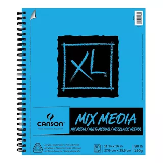 Block Mix Media Xl Canson 160 G 27.9 X 35.6 Cms 60 Hojas