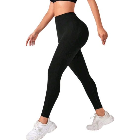 Lycra Leggings Deportivo Tiro Bajo Push Up  Negro Ref. 1365