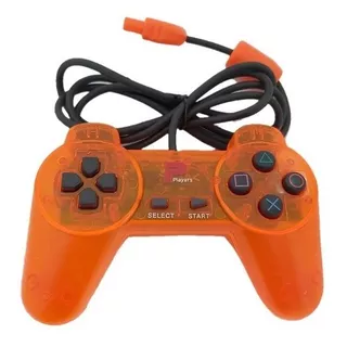 Controle Acrílico Playstation 1 Ps One Novo Players Laranja