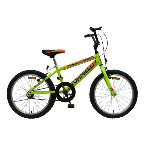 Bicicleta bmx niños infantil Tomaselli Kids R20 frenos v-brakes color amarillo con pie de apoyo  