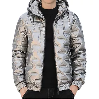 Campera Inflada Hombre Metalizada Impermeable Abrigo Moda