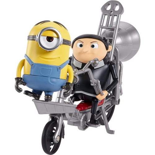 Set Figuras Minions Gru Con Motocicleta Mattel