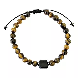 Pulseira Masculina Feminna Turmalina Negra Ajustável